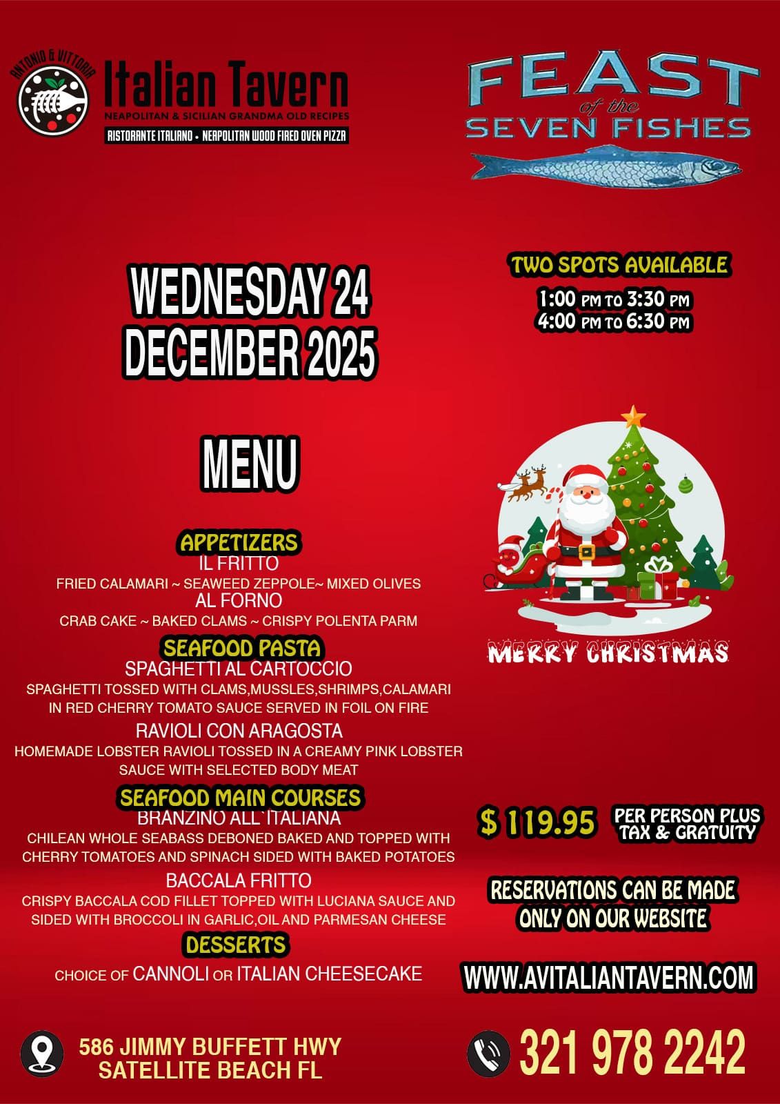 Christmas Cooking Class 2025 AV Italian Tavern