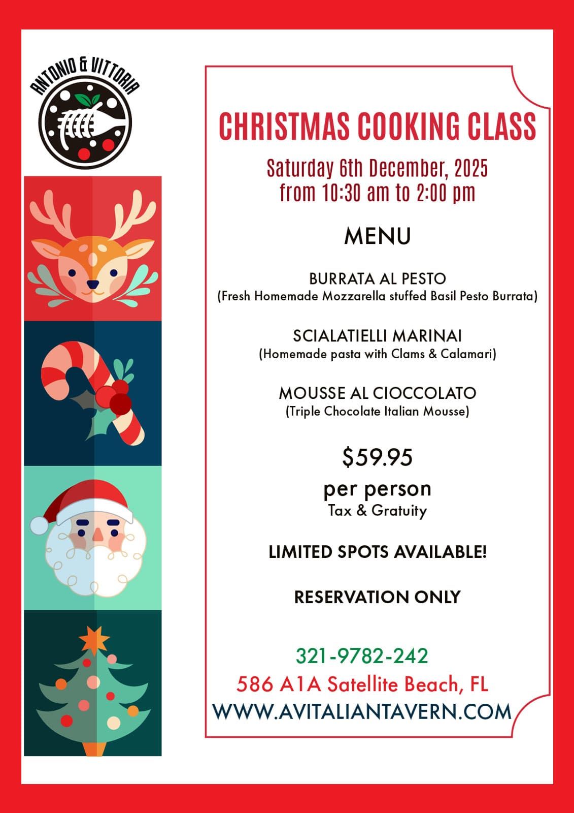 Christmas Cooking Class 2025 AV Italian Tavern